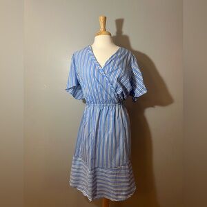 Lane Bryant Dress Plus Size 22 Blue And White Stripes